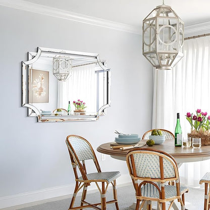 Chende 36"x47" Large Mirror for Wall, Elegant Rectangular Decorative Mirror with Glass Beveled Frame for Bathroom Living Room Dining Room Bedroom Entrance Farmhouse Fireplace