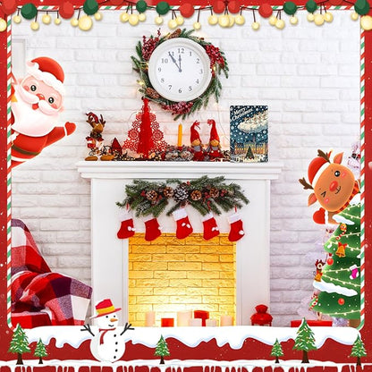 Vintage Christmas Metal Wall Decor Decorations Outdoor Yard Signs- 12x8 Inches Angel Trumpet & Illuminated Castle Scene Sign for Home Kitchen Holiday Wall Decor Outdoor Gathering Spaces Tables Office Wall Shelf Desk Shelf Mantel.