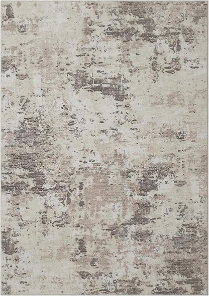 ROYHOME Modern Abstract 2x3 Area Rug Non Slip Non Shedding Low Pile Stain Resistant Rug for Entryway Kitchen Bedroom,Brown Grey
