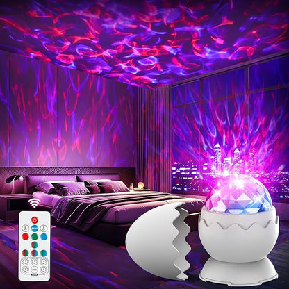 Galaxy Light Projector, 2-in-1 Night Light Projector, Timer & Remote Control, Galaxy Projector for Bedroom & Gift for Kids, Birthday, Christmas, White
