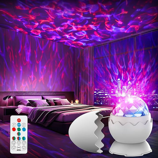 Galaxy Light Projector, 2-in-1 Night Light Projector, Timer & Remote Control, Galaxy Projector for Bedroom & Gift for Kids, Birthday, Christmas, White