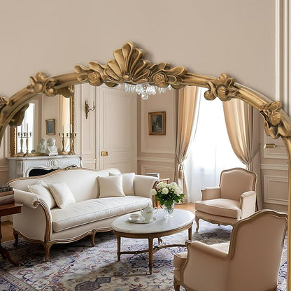 Besdomus Full Length Gold Mirror: 21''x56'' Baroque Vintage Floor Long Body Mirror - Traditional Ornate Antique Decorative for Dressing Room/Bedroom/Living Room/Entryway/Hallway/Wall/Home Decor