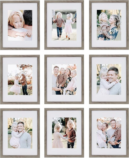 Sheffield Home 9 Piece Gallery Wall Frame Set, 11x14 Inch, Natural
