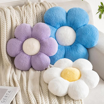 Flower Pillows, Decorative Pillows for Couch, Cute Daisy Pillow for Bed, Flower Shaped Decorative Throw Pillow Room Decor (Lavender Purple, 19.6 Inches)