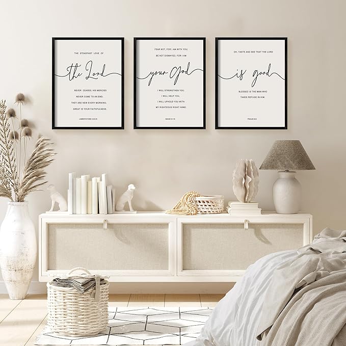 Heiple The Lord Your God Is Good Wall Decor Framed Wooden Wall Sign for Home Decor Farmhouse Vintage Rustic Living Room Minimalist Christian Wall Art (Black, 16"x24")