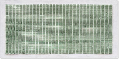 NANKAI Art Hand-Painted White and Green Thick Texture Abstract Art Oil Painting Contemporary Minimalist Style Art Living Room Office Corridor Wall Decoration Oil Painting 24x48 inches