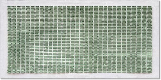 NANKAI Art Hand-Painted White and Green Thick Texture Abstract Art Oil Painting Contemporary Minimalist Style Art Living Room Office Corridor Wall Decoration Oil Painting 24x48 inches