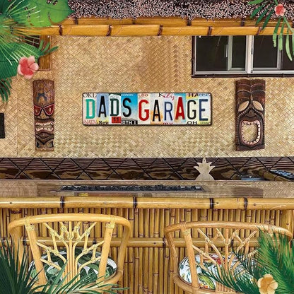 Dad Sign - Dad's Garage Metal Sign - Perfect Gifts for Dad From Daughter or Son, Step Dad Gifts, Things To Get Your Dad For Christmas, License Plate Design Garage Signs for Men