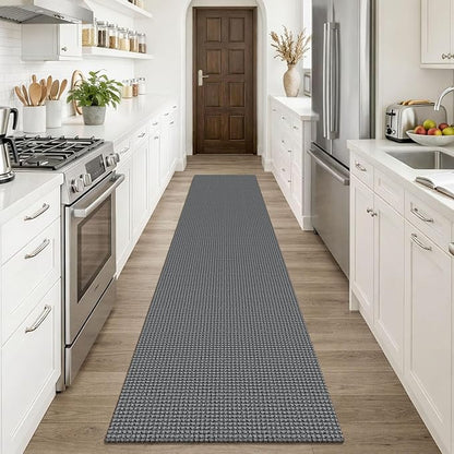 KOZYFLY Runners Rugs for Hallway 2x10, Washable Runner Rug, Woven Non Slip Kitchen Runner, Braided Entryway Rug, Floor Carpet for Entry, Aisle, Hall, Grey/Dark Grey