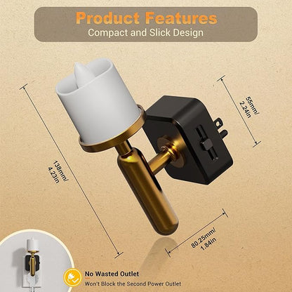 JandCase Candle Night Light, Night Lights Plug into Wall, 3000K Soft White, 0-100LM Adjustable Brightness, Dusk to Dawn Sensor NIghtlight for Dinning Room, Living Room, Bathroom, Hallway