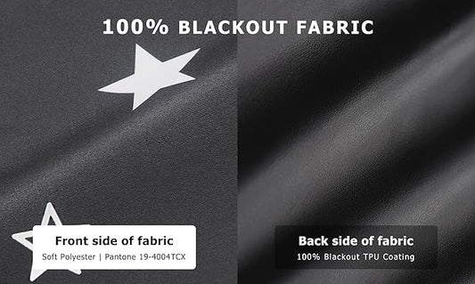LazBlinds 100% Blackout Door Curtain, No Tools No Drill Cordless Blinds for Windows, Thermal Insulated UV Protection Privacy Window Curtains for French Door Front Door(26''W x 68''H, Stars, 1 Panel)