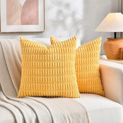 Fancy Homi 4 Packs Decorative Throw Pillow Covers for Living Room Couch Bed, Modern Farmhouse Boho Home Décor Accent Cushion Case, 26" x 26", Yellow Green Series