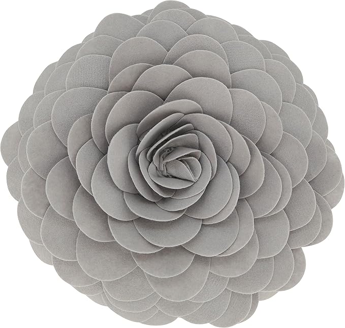 SARO LIFESTYLE Flower Design Poly Filled Throw Pillow, Teal, 16"