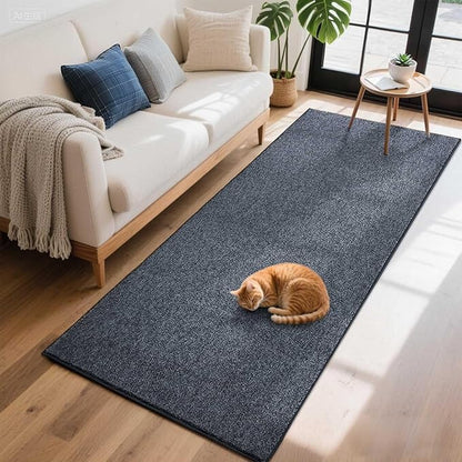 FinRèc 2x6 Washable Runner Rugs for Kitchen Hallway Bedroom, Low Pile Thin Rug Solid Color, Non-Slip Carpet Indoor for Home Decor (Grey Blue/White)