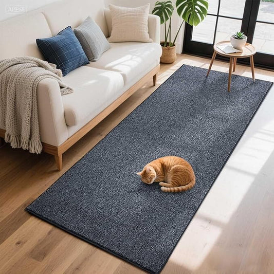 FinRèc 2x8 Washable Runner Rugs for Kitchen Hallway Bedroom, Low Pile Thin Rug Solid Color, Non-Slip Carpet Indoor for Home Decor (Grey Blue/White)