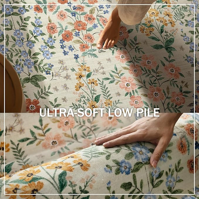 Washable Kitchen Rug Runners for Hallways: 2'x10' Bedroom Runner Non Slip Low Pile Stain Resistant Soft Indoor Floor Carpet Runner Rugs for Entryway Hallway Kitchen Laundry Room Farmhouse