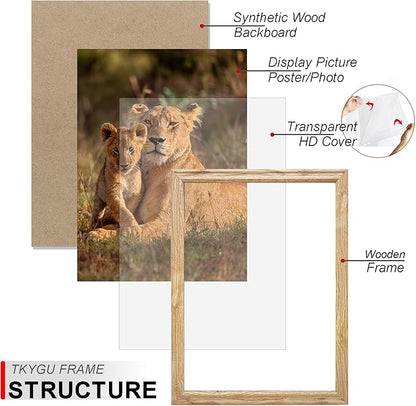 8.5x11in Picture Frame set of 3, Certificate Poster and Photo for Wall Hanging or Tabletop, 8.5x11Modern Style Woode Frame with Shatter Resistant Plexiglass, best gift