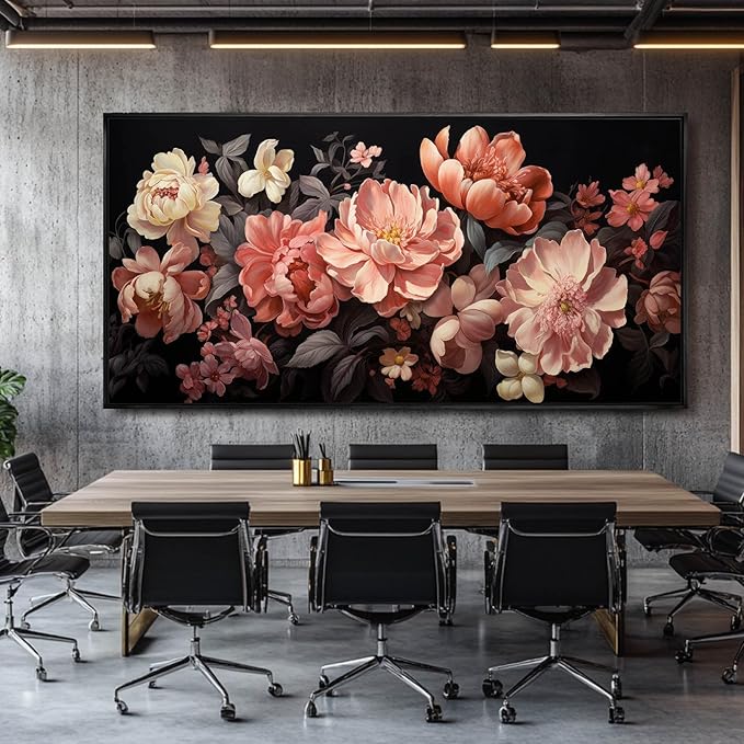 SDYA Modern Canvas Wall Print Botanical Wall Decor Large Wall Art for Dining Room 36"x70" Office Pictures Flower Artwork for Walls