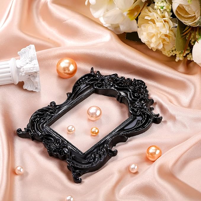Yulejo 10 Pcs Vintage Gold Mini Frames Set, Baroque Victorian Ornate Decorative Frames for Gallery Wall Decor, DIY Jewelry Display, Antique Frame for Home, Wedding, Room, No Glass or Backing (Retro)