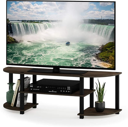 Furinno Turn-S-Tube Wide TV Entertainment Center, Columbia Walnut/Black
