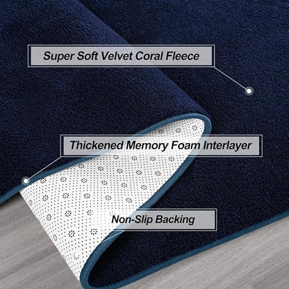 Gifeas Large Ultra Soft Modern Area Rugs for Living Room Bedroom, 6x9 Feet Navy Blue Thickened Memory Foam Indoor Solid Minimalist Carpets, Non-Slip Comfy Rug for Boys Girls Nursery Room Home Decor