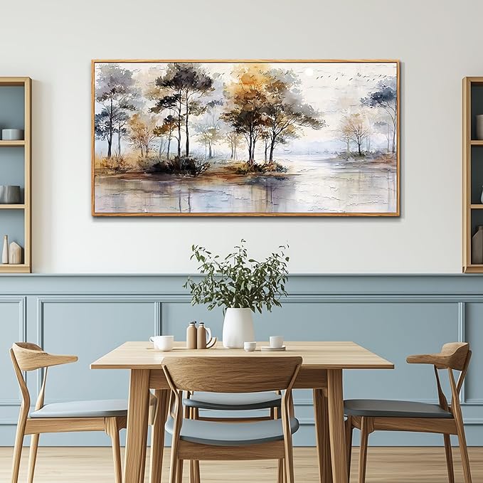 Wapluam Landscape Wall Art,Abstract Wall Art Artwork Forest Canvas Wall Art Vintage Trees Pictures Decor Canvas Painting Framed Ready To Hang Living Room Bedroom And Office Wall Decor 20x40 Inch