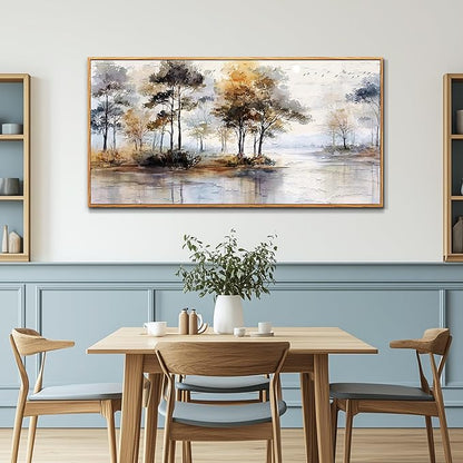 Wapluam Landscape Wall Art,Abstract Wall Art Artwork Forest Canvas Wall Art Vintage Trees Pictures Decor Canvas Painting Framed Ready To Hang Living Room Bedroom And Office Wall Decor 20x40 Inch