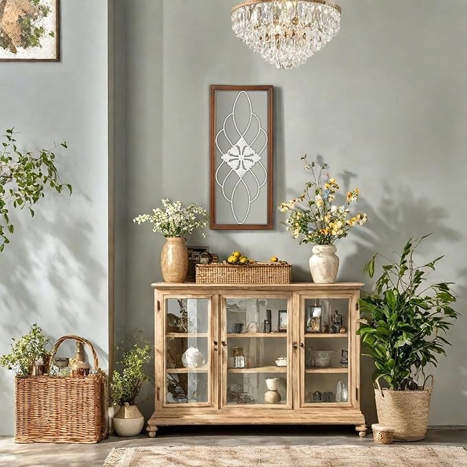 Sintosin Rustic Wood and Metal Wall Art Decor Living Room 14 x 35 Inch, Hanging Distressed White Decorative Vintage Wrought Iron Wall Decor for Living Room Entryway Hallway Bedroom Kitchen