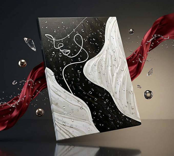 Abstract Female Line Canvas Wall Art Modern Abstract Figure Graphic Wall Decor Picture 3d Texture Black White Grey Minimalist Poster Print Painting for Living Room Bedroom Bathroom Home Decoration