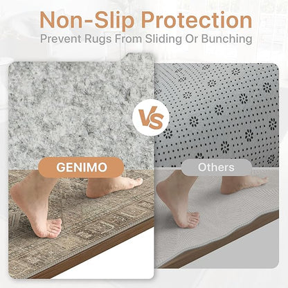 GENIMO Runner Rug 2x5 Non Slip Machine Washable Hallway Vintage Runner Rug, Lightweight Low Pile Rugs for Entryway, Hallway, Kitchen and Corridor, Chestnut Tan