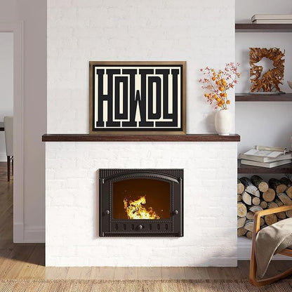 Howdy Wall Art, 15.7x11.8 Inchs Wooden Howdy Sign Western Cowboy Wall Decor, Southwestern Living Room Bedroom Bathroom Home Decorations
