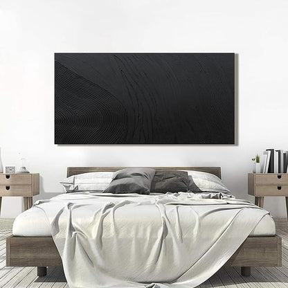 Canvas Wall Art Decor Large Artwork Modern Black Wall Art Black Silence Wall Art Painting Decorations Canvas Art Wall Decor Wall Art Prints for Room Living Room Bedroom Office Decor 29"X58"