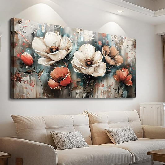 FUHAIHUA Canvas Wall Decor For Bedroom Wall Art For Living Room Office Decorations Boho Wall Paintings Flowers Landscape Pictures Artwork Aesthetic Posters kitchen Home Decor Ready To Hang 20x40 In
