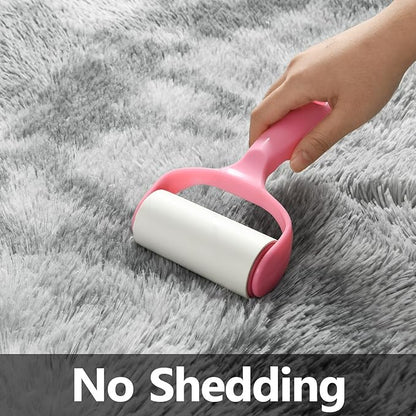 Deerhoo Large Shag Area Rugs 9 x 12, Tie-Dyed Plush Fuzzy Rugs for Living Room, Ultra Soft Fluffy Furry Rug for Bedroom, Indoor Carpet Nursery Rugs for Kids Room Home Decor, Light Grey