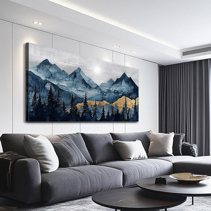 FUHAIHUA Canvas Wall Art For Living Room Wall Decor For Bedroom Office Wall Decoration Mountain Landscape Painting Abstract Pictures Artwork Room Aesthetic Home Decor 20x40 In