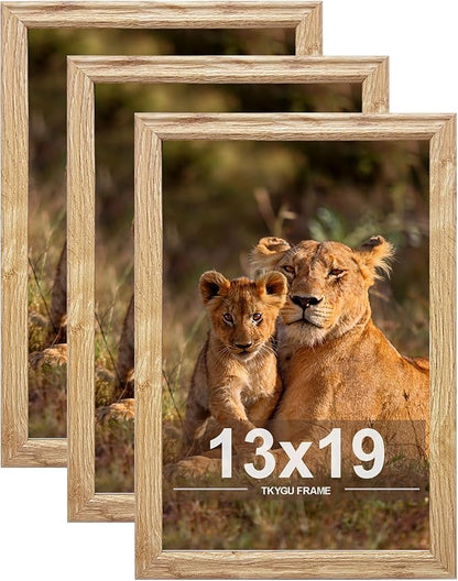 13x19 Picture frame set of 3,Modern Style Woode frames Wall Mounting Horizontally or Vertically, 13 by 19 Wall Gallery Poster Photo Frame with Shatter Resistant Plexiglass,best gift