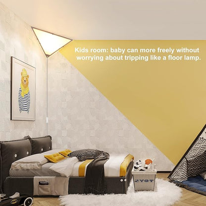 Corner Lights for Living Room, 2 Pack Corner Light with Switch, Plug in Ceiling Light with Acrylic White Shade, Modern Triangle Lights for Wall, Corner Lights for Bedroom, Office, Apartments