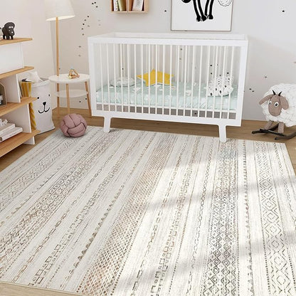 Nakagishi 5x7 Area Rugs Living Room: Washable Boho Large Neutral Soft Rug Modern Stain Resistant Moroccan Indoor Non-Slip Carpet for Bedroom Nursery Kid Playroom Office Dining Room Classroom- Colorful