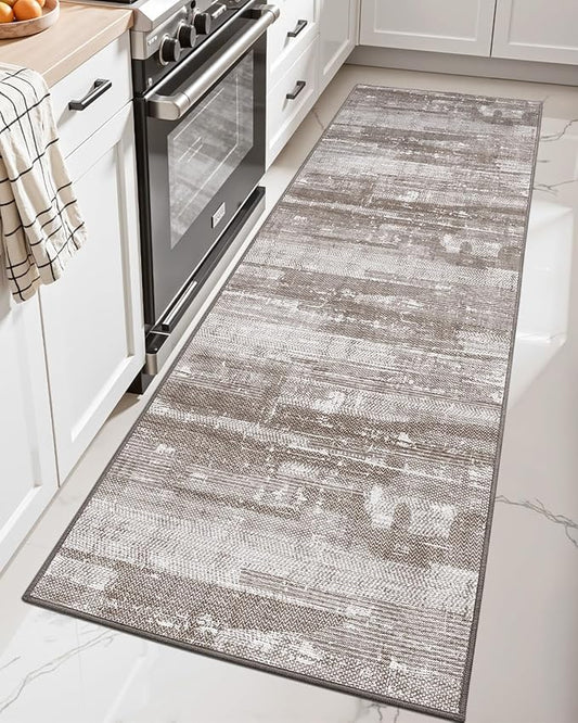 LUMI 2x6 Washable Kitchen Rug for Floor, Non Slip Runner Rugs with Rubber Backing, Low Pile Comfort Area Carpet for Standing, Living Room, Entryway, Laundry, Hallways