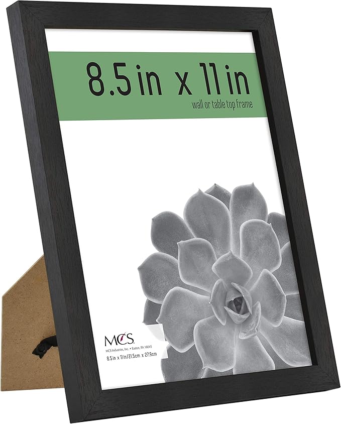 MCS Gallery Essential 8.5x11 Diploma Frame Set for Gallery Wall, Black Picture Frame for Documents, Awards & Certificates (6-Pack)