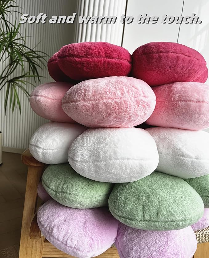 Green Flower Pillow, 23.62In Floor Pillow Cushion, Cute Flower Shaped Throw Pillow, Home Decorative Pillows for Sofa, Couch, Bed