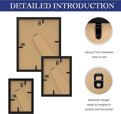 An&He 10 Pack Picture Frames Collage Wall Decor, Gallery Wall Frame Set for Wall or Tabletop Display, Multi Sizes with Two 8x10, Four 5x7, and Four 4x6 Photo Frames, Black