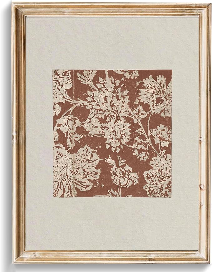 uniro Vintage Floral Wall Art Print, French Flower Pattern Wall Painting, Retro Botanical Posters for Room Aesthetic for Bedroom Living Room Bathroom Wall Decor(8" x 10"-UNFRAMED)