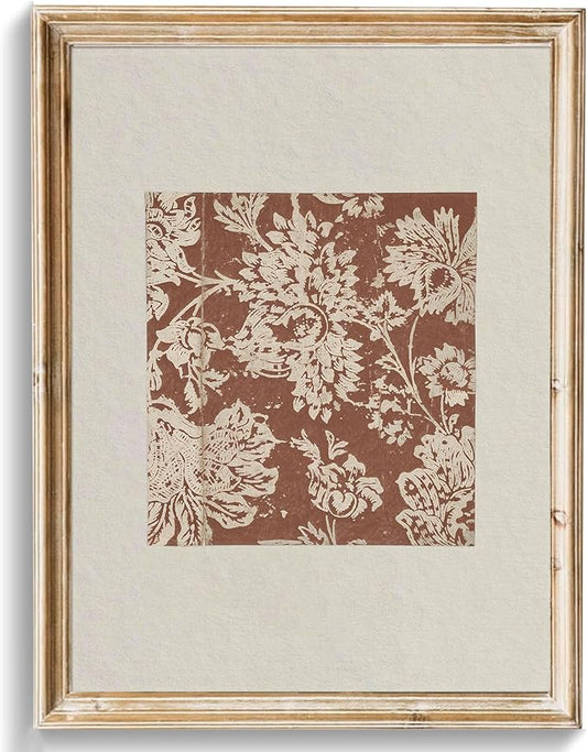uniro Vintage Floral Wall Art Print, French Flower Pattern Wall Painting, Retro Botanical Posters for Room Aesthetic for Bedroom Living Room Bathroom Wall Decor(8" x 10"-UNFRAMED)