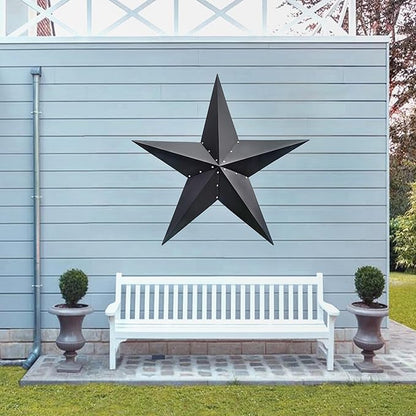 VIVICOMFY 48" Black Barn Star Metal Wall Hanging Decor - Outdoor & Indoor, Rust Resistant, Weatherproof - Perfect for Living Room & Farmhouse Decor