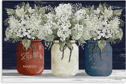Stupell Industries 'Americana Floral Bouquets', Canvas Art, 48 x 36 Inches, Easy to Hang and Sturdy, Made in USA, by Cindy Jacobs