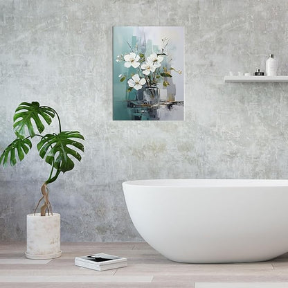daktenn Floral Canvas Wall Art Bathroom Wall Art Pictures Wall Decor Home Decor Wall Decor for Bedroom Livingroom 18x24 Inches