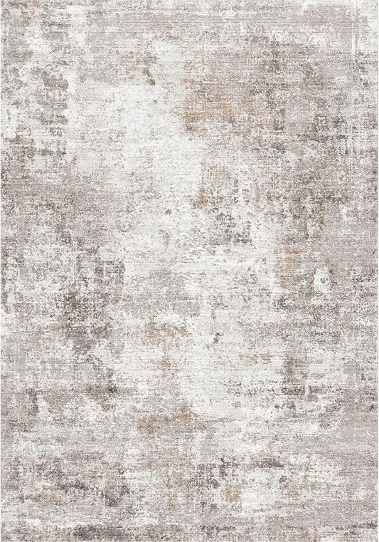 2x12 ft Long Hallway Runner Rug - Non-Slip Washable Soft Carpet Runners for Kitchen Hall Entryway Bathroom, Modern Abstract Neutral Low Pile Thin Stain-Resistant Floor Runner with Rubber Backing
