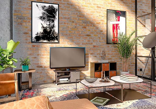 Furinno SIMPLISTIC TV Stand, 3-Tier Entertainment Center, Open Shelf TV Console for TV up to 33 Inch with Bin Drawers, for Living Room, Bedroom, Espresso
