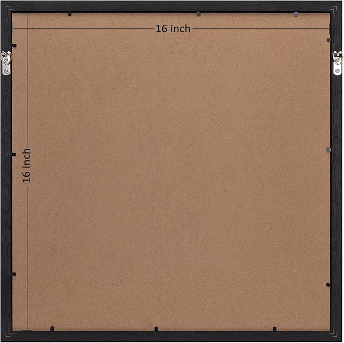 eletecpro 16x16 Picture Frames Set of 5, Gallery Wall frames Display 8x8 Photo with Mat or 16x16 without Mat, Picture Frame Collage Home Decor for Wall Mounting, Black